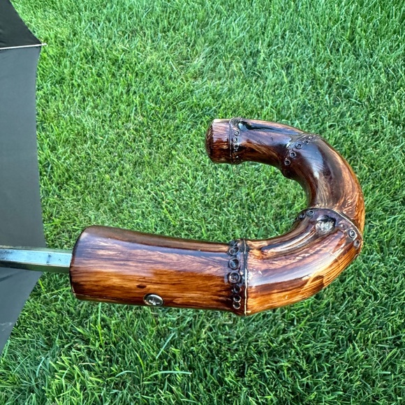 Vintage KNIRPS Black Italian Handl Umbrella - Picture 5 of 15